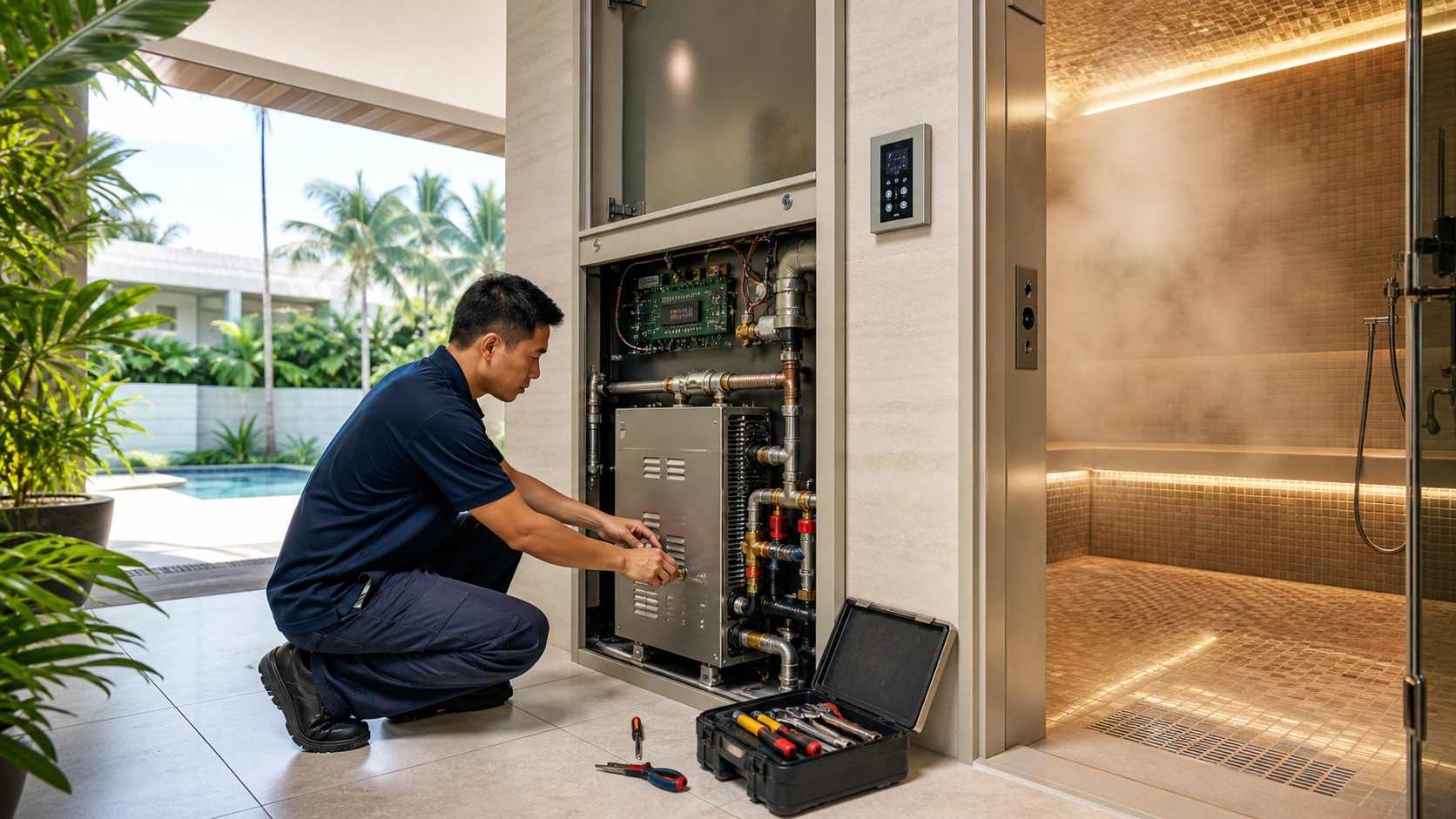 Steam generator and steam room repair in Pattaya